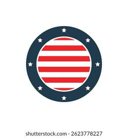 American flag icon illustration template