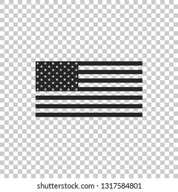 American flag icon isolated on transparent background. Flag of USA. Flat design. Vector Illustration