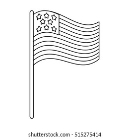 American Flag Icon Outline Style Isolated Stock Vector (Royalty Free ...