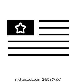 American flag icon. Red stripes and blue field with white star. Symbol of USA, patriotism, and national pride.