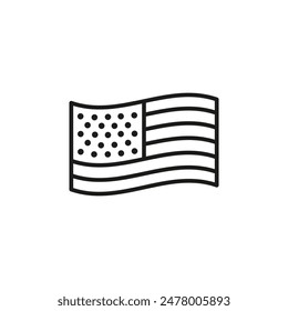 Icono de la bandera americana. Simple ícono de bandera estadounidense para medios sociales, App y Diseño web. Ilustración vectorial.