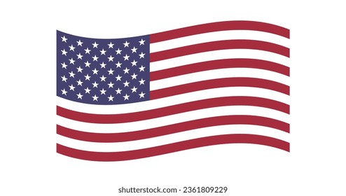 The American flag. Flag icon. Standard color. Standard size. A rectangular flag. Flag icon. Computer illustration. Digital illustration. Vector illustration.