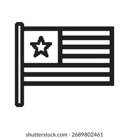 Amerikanische Flagge Symbol auf transparentem Hintergrund