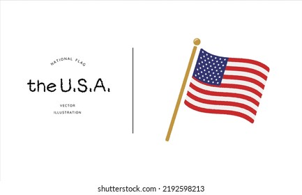 American flag icon vector illustration USA