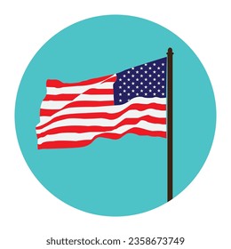 American flag icon vector illustration symbol design