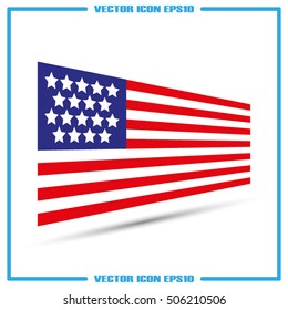 American flag icon vector illustration eps10.
