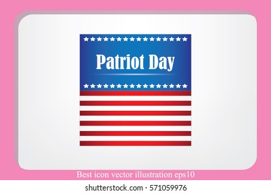 American flag icon vector illustration.