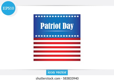 American flag icon vector illustration.