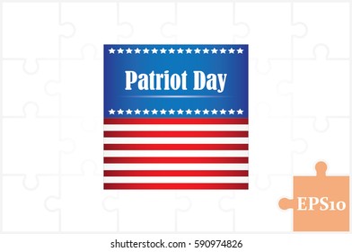 American flag icon vector illustration.