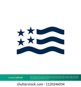 American Flag Icon Vector Logo Template