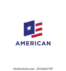 ícone da bandeira americana logotipo do vetor. inspiração do logotipo