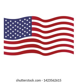 American flag icon. Wavy American Flag Vector illustration