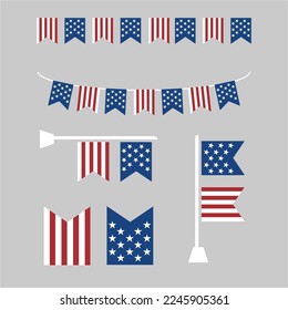 american flag illustration. suitable for making into stickers.