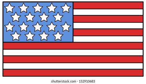 American Flag Illustration Vector