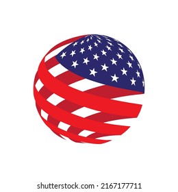 American flag illustration vector design template
