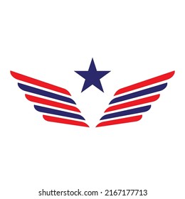 American flag illustration vector design template