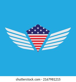 Plantilla de diseño vectorial de ilustración de bandera estadounidense