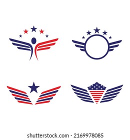 American flag illustration vector design template