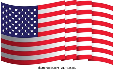 Ilustración de la bandera estadounidense vector diseño plano eps 10