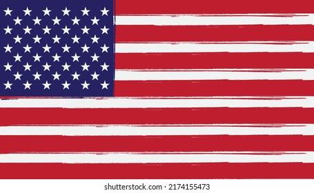 American flag illustration vector flat design eps 10