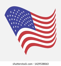 American Flag illustration. Vector image of United States of America Flag. USA. The Star-Spangled Banner with Stars and Stripes.