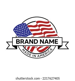 american flag illustration vector for logo product