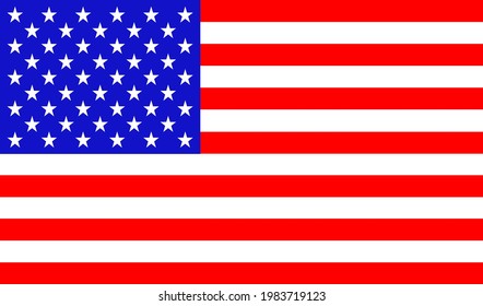 American flag. Illustrative background, USA banner. National, American patriotic uniform, blue country symbol. Patriotism of America. The state of freedom. Symbolic red. White stars are pride. Vector.