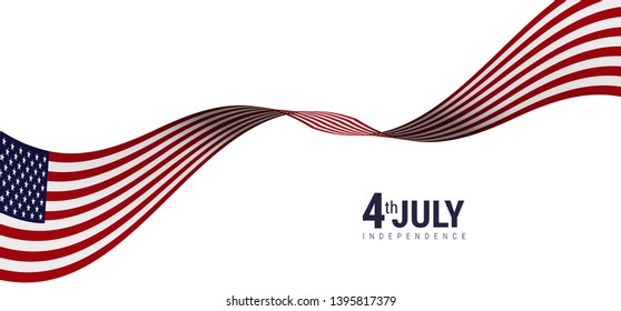 American Flag with American independence day 4th july