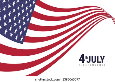 American Flag with American independence day 4th july