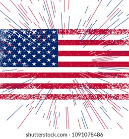 American Flag. Independence day. Background. Vector illustration