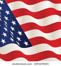 American Flag. Independence day. Background. Vector illustration