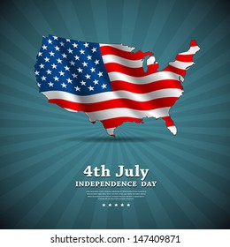 American flag independence day background, vector illustration