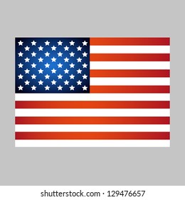 American Flag And Independence Day Isolated On Gray Background - Vector Illustration, Graphic Design Useful For Your Design