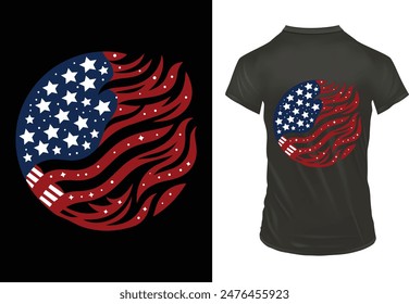 American flag, Independence Day T Shirt Design