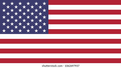 American Flag for Independence Day. United States of America national symbol. Official colors and proportion of flag of USA. Vector illustration