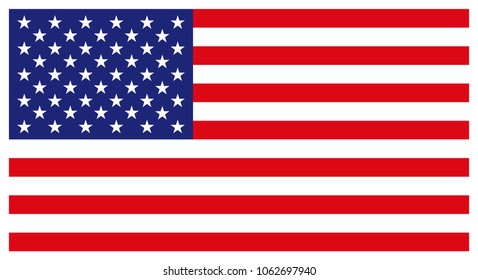 American Flag for Independence Day. United States of America national symbol. Official colors and proportion of flag of USA. Vector illustration