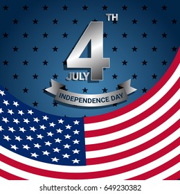 American Flag for Independence Day of USA celebration