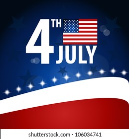 American Flag for Independence Day. Vector illustration.