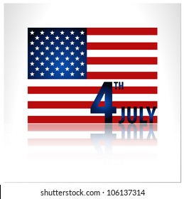 American Flag for Independence Day. Vector illustration.