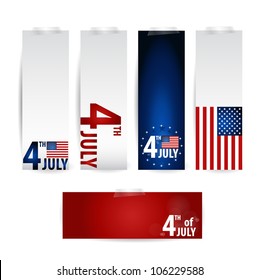 American Flag for Independence Day. Vector illustration.