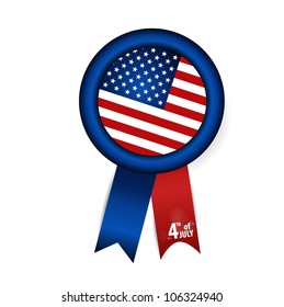 American Flag for Independence Day. Vector illustration.