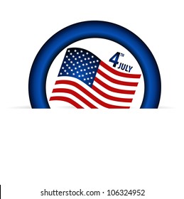 American Flag for Independence Day. Vector illustration.