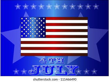 American Flag for Independence Day. Vector illustration.