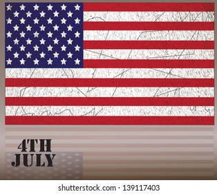 American Flag for Independence Day. Vector illustration.