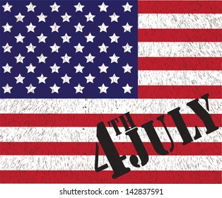 American Flag for Independence Day. Vector illustration.