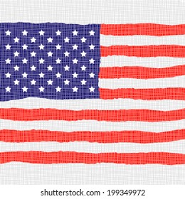 American Flag for Independence Day. Vector Illustration