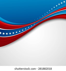 American Flag for Independence Day. Vector illustration. EPS 10