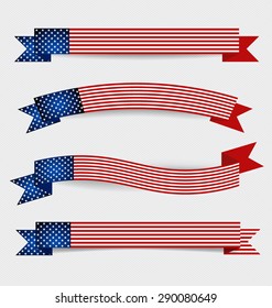 American Flag for Independence Day. Vector illustration.