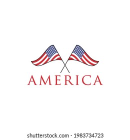 American Flag Independence Logo Design Stock Vector (royalty Free 