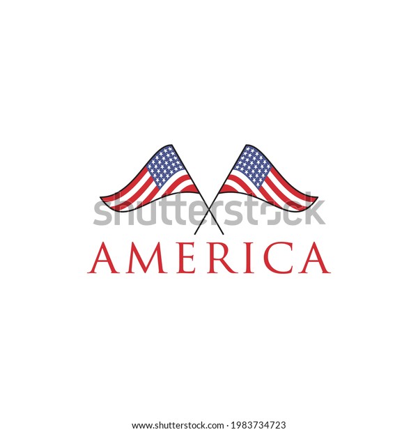 American Flag Independence Logo Design Stock Vector (Royalty Free ...